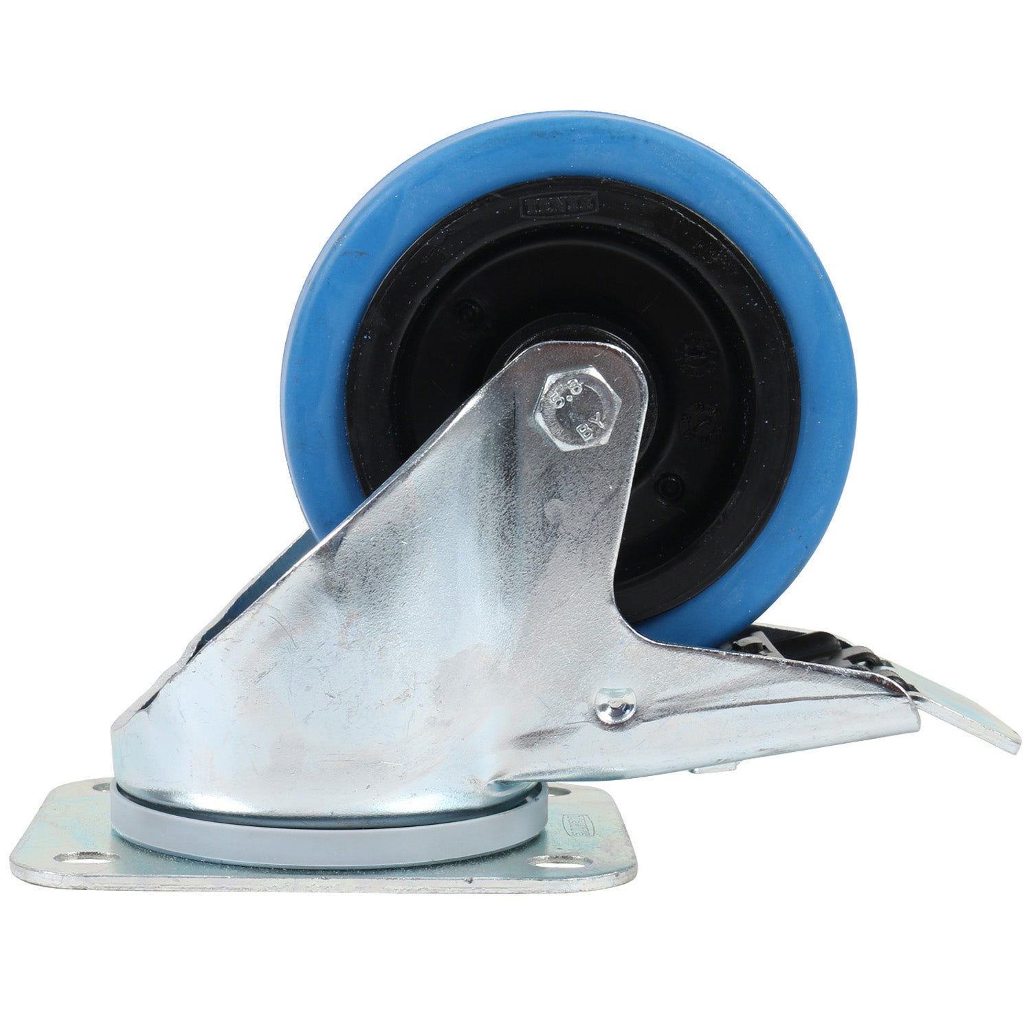 TENTE 3477 UFR 100 P62 blauw zwenkwiel met rem 100 mm