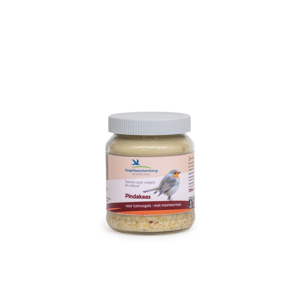 Vogelbescherming - Vogelpindakaas - Meelwormen - Tuinvogelvoer - 300 Milliliter - Meelwormen