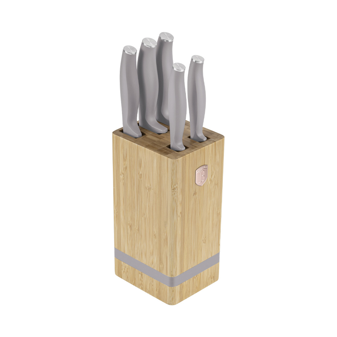 Berlinger Haus 6-teiliges Messer-Set mit Messerblock Taupe Collection