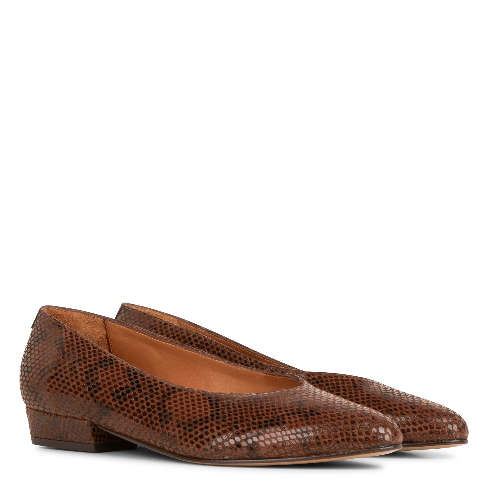 ABBIE - Ballerines en cuir| Marron