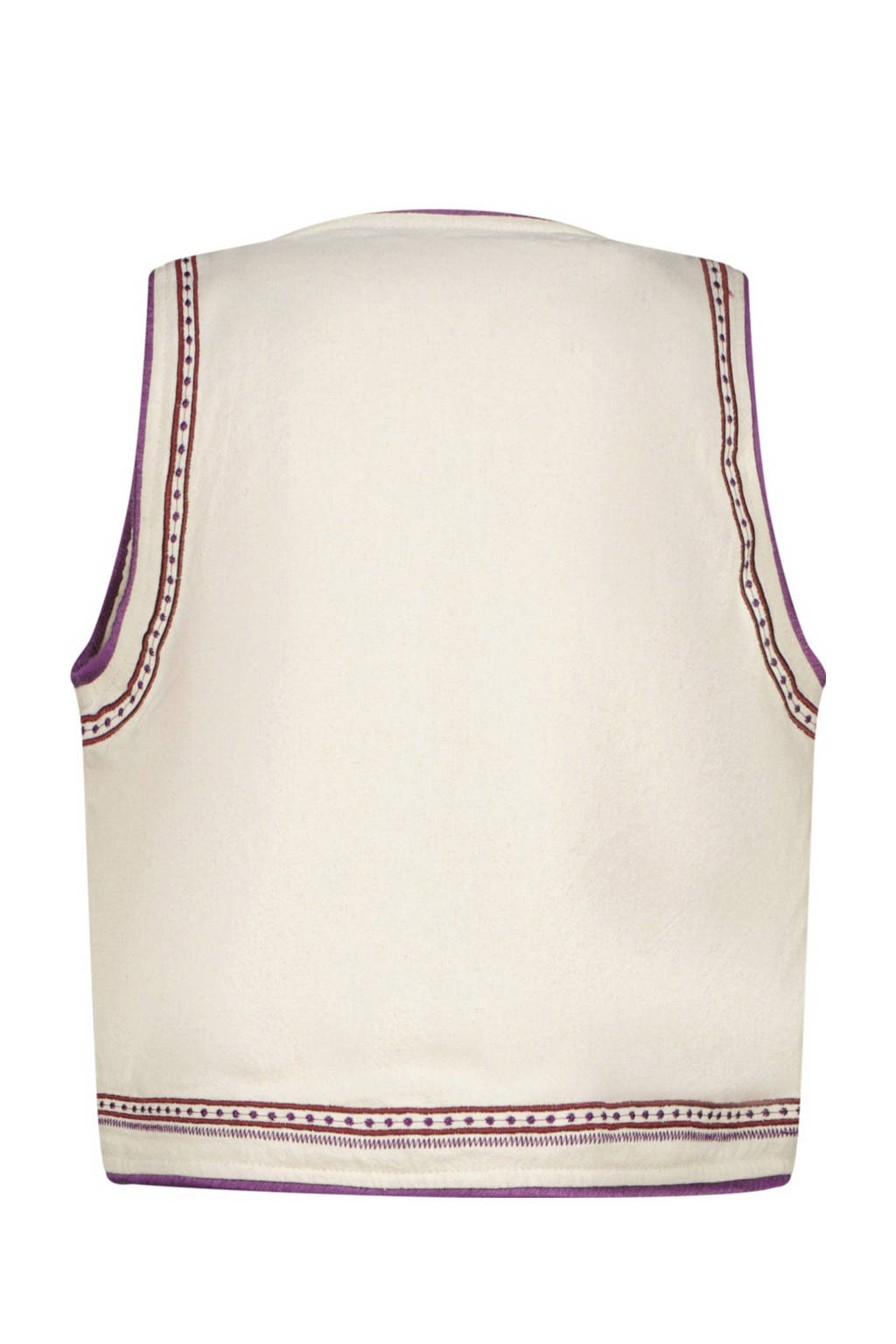 Vingino gebloemd gilet Tariqa beige/paars