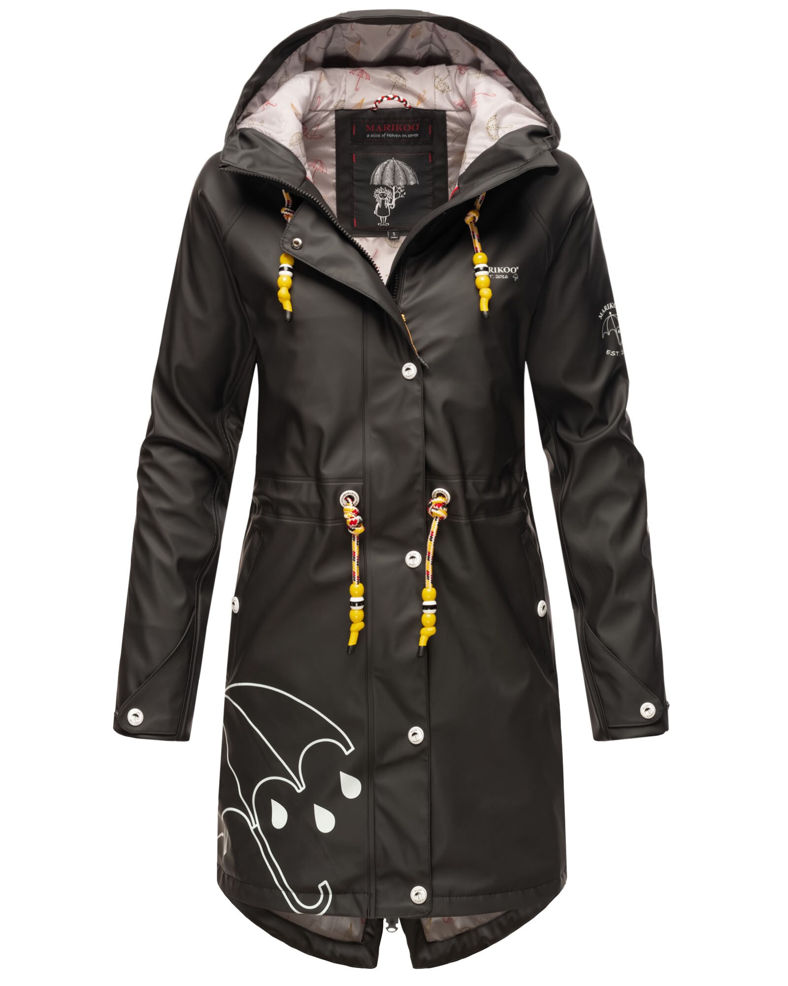 NAVAHOO Damen Funktions Jacke Regen Mantel Outdoor Parka Wasserdicht mit Kapuze Dancing Umbrella