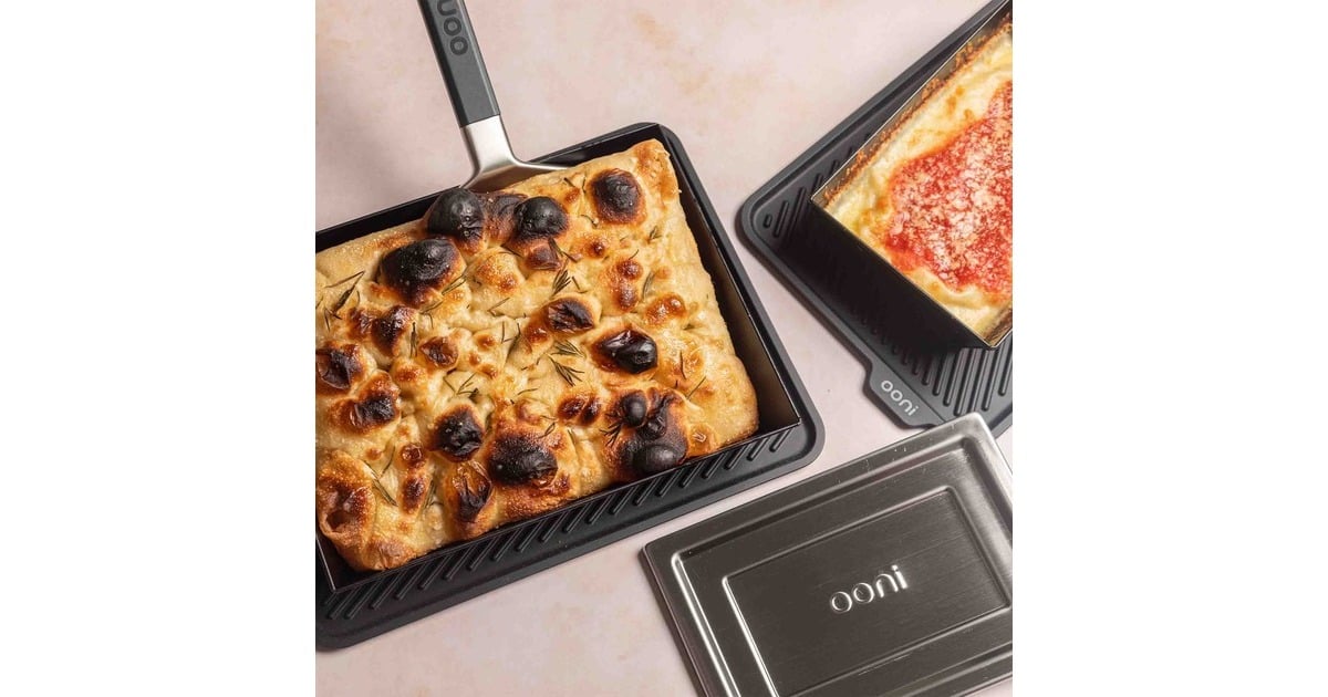OoniDetroit Style Pizza Pan Small (24cm x 16cm) bakvorm  (Grijs/zilver, Incl. deksel)