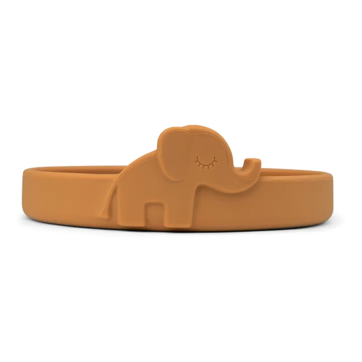 Done by deer Assiette Peekaboo Elphee en silicone | Jaune moutarde