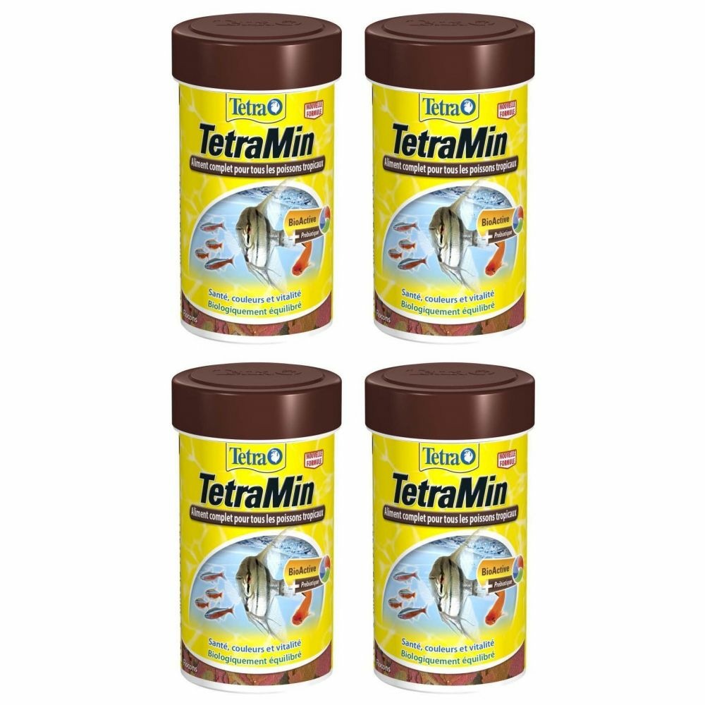 Aliment complet pour poissons tropicaux min (lot de 4)