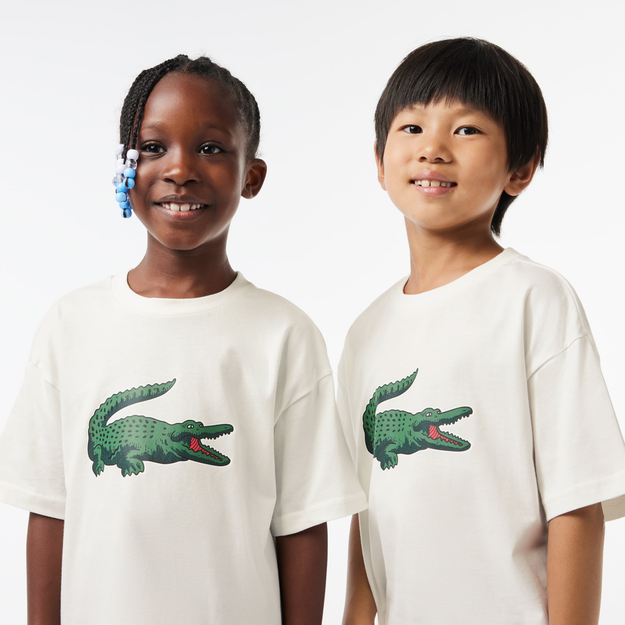 T-shirt avec imprimé graphique en coton T-Shirts & Chemises - Blanc - Lacoste - Enfant
