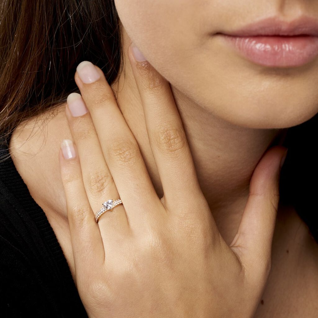 Bague Monelle Or Jaune Oxyde De Zirconium