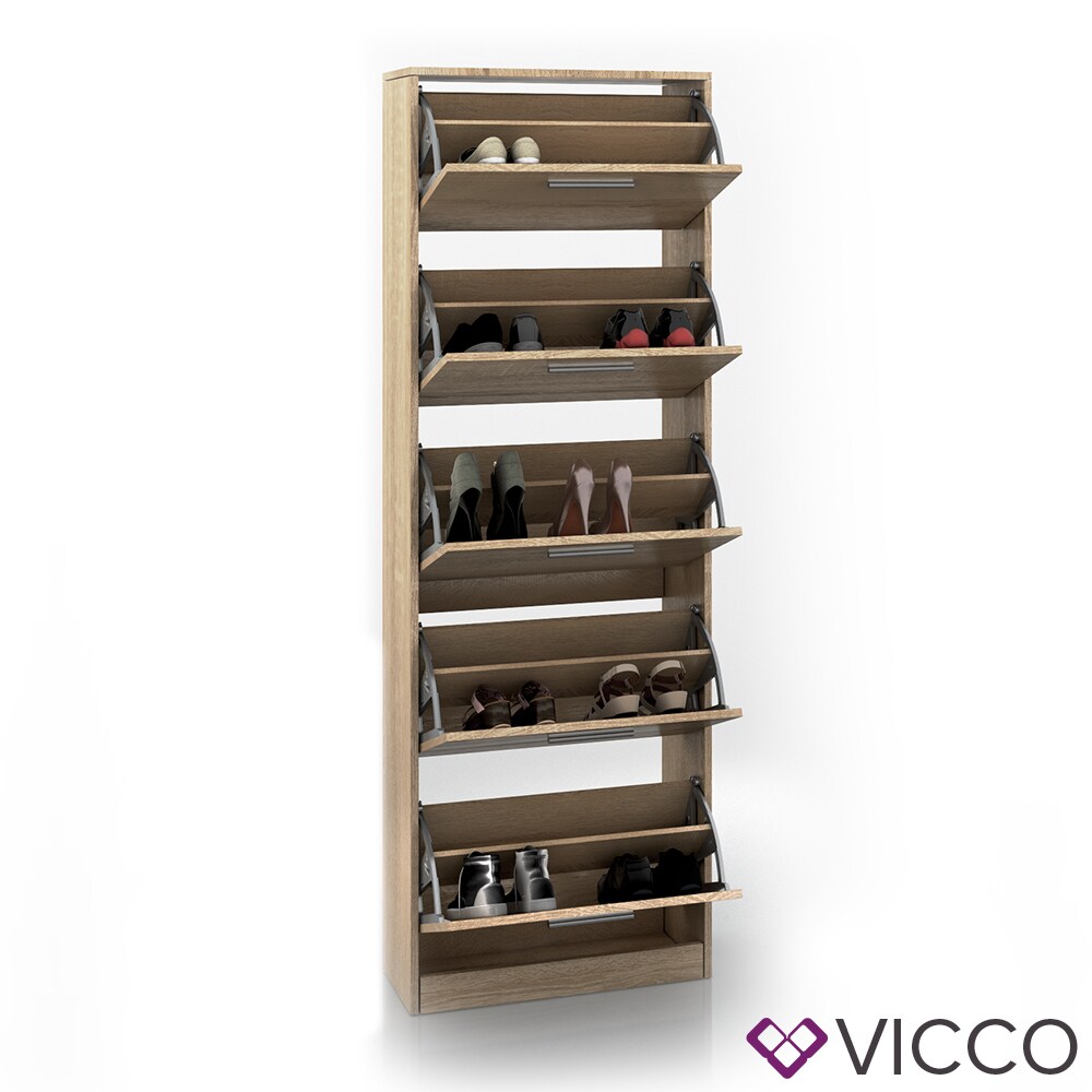 Vicco Schuhschrank Gizmo Schuhkipper Schuhregal Regal 5 Fächer Sonoma