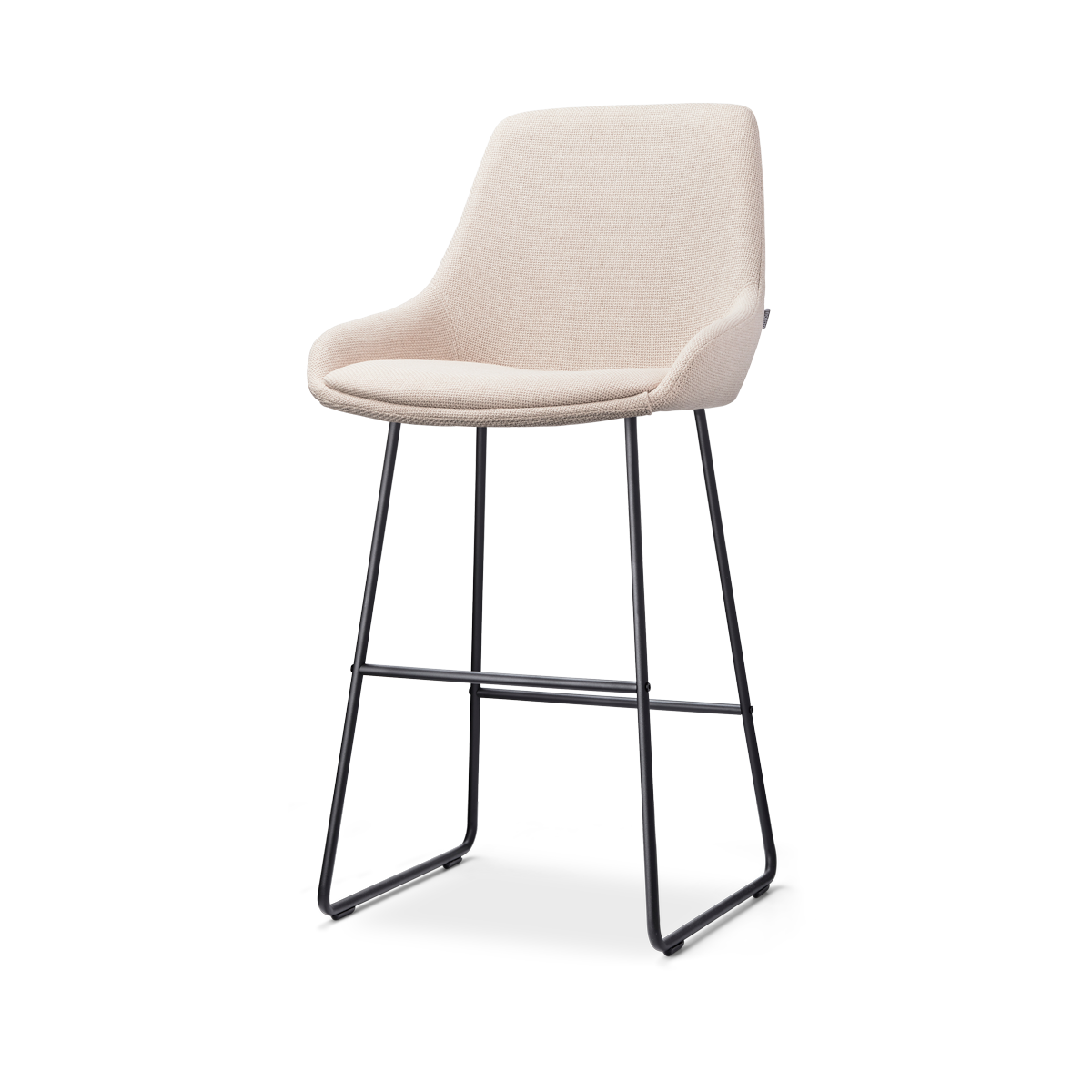 Barkruk Nino-Isa beige - zwart onderstel - 75 cm