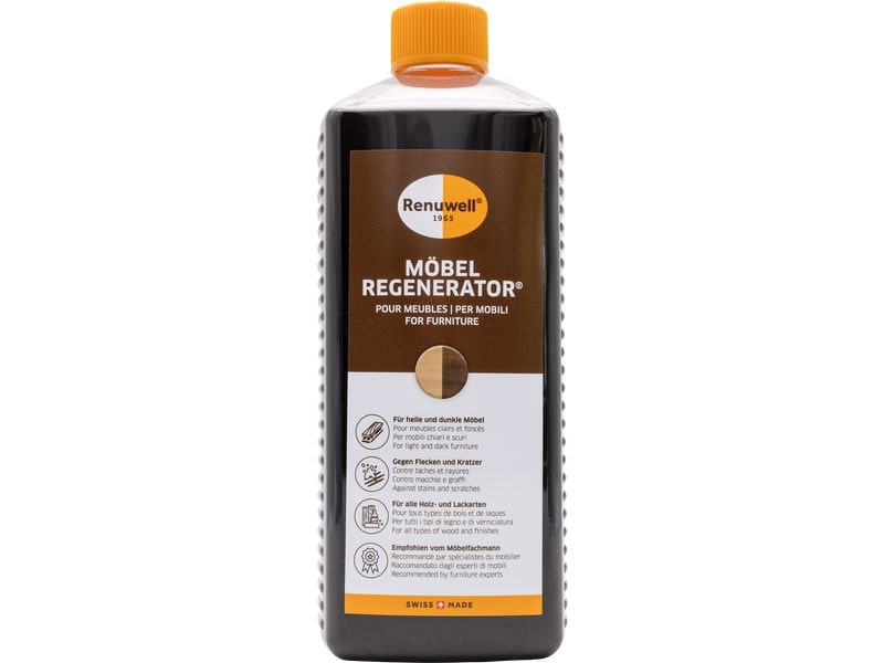 Renuwell Pflegereiniger Möbel-Regenerator, 1000 ml Zum Reinigen, Auffrischen, Pflegen und Schützen von Holz