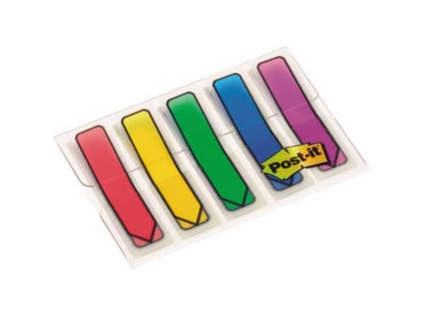 Post-it Arrow indekseringsfaner 684-ARR4, 12x43 mm, neon: rosa + blå + gul + grønn (3M0651)