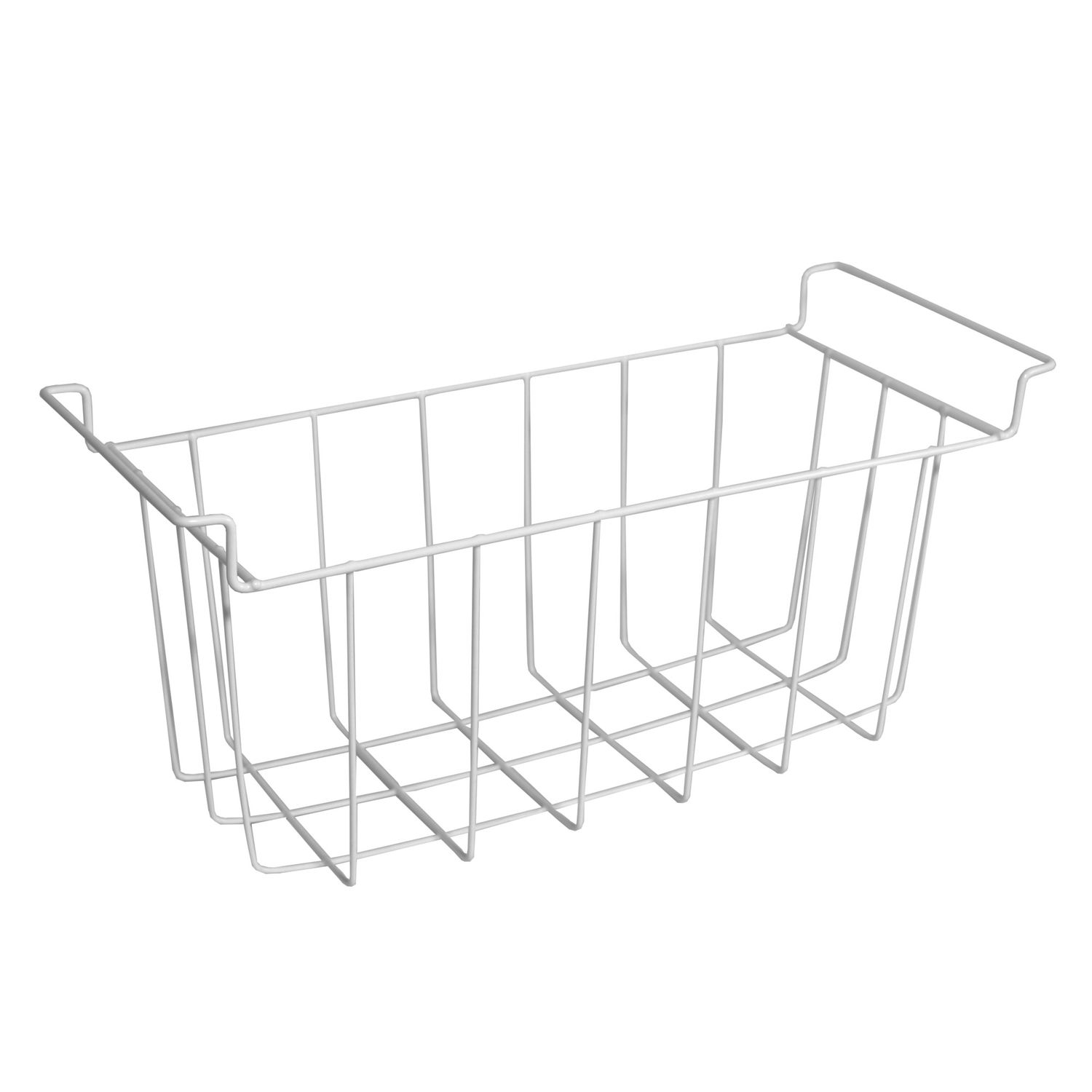 TroniTechnik® Aufbewahrungskorb 41,5cmx16cmx20cm , Einlegekorb Gefrierschrank Organizer, Drahtkorb aus Eisen mit PE-Beschichtung, Weiß