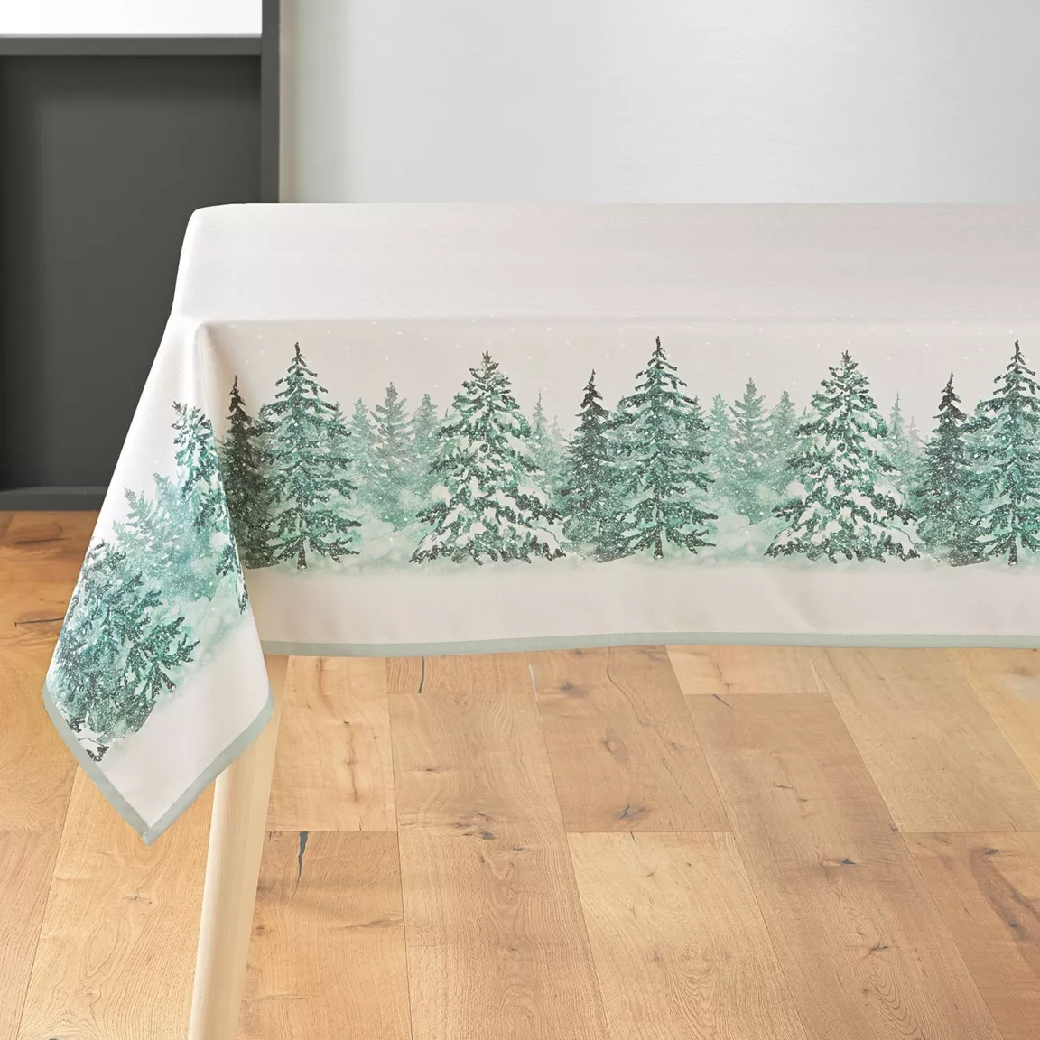 Nappe de Noël rectangulaire (150 x 240 cm) Christmas Ecru