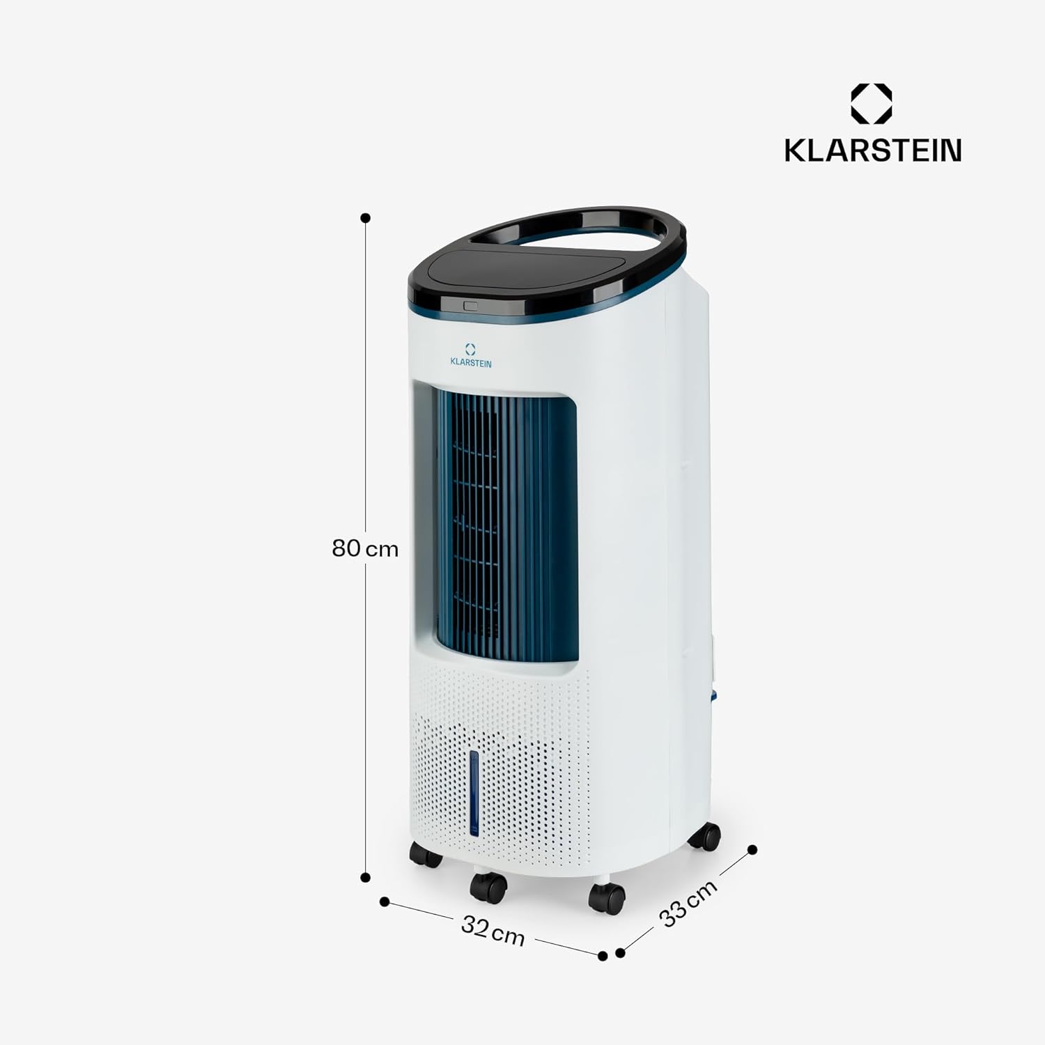 Klarstein Luftkühler mit Wasserkühlung, 4-in-1 Verdunstungskühler, Luftbefeuchter, Ventilator & Luftreiniger, Mobile Klimageräte, Luftkühler mit App-Steuerung & Nachtmodus, Leiser Air Cooler