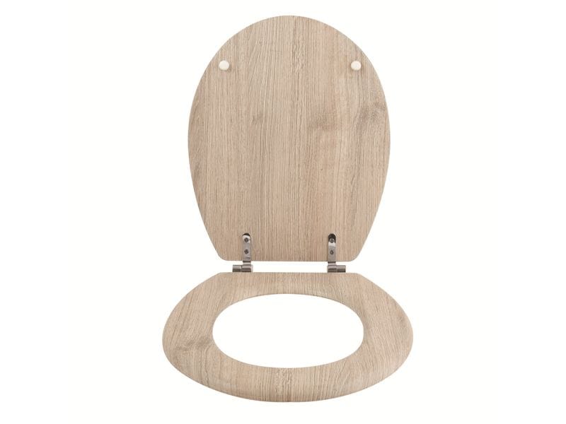 MSV Toilettensitz Beige WC-Sitz mit Edelstahlscharnieren