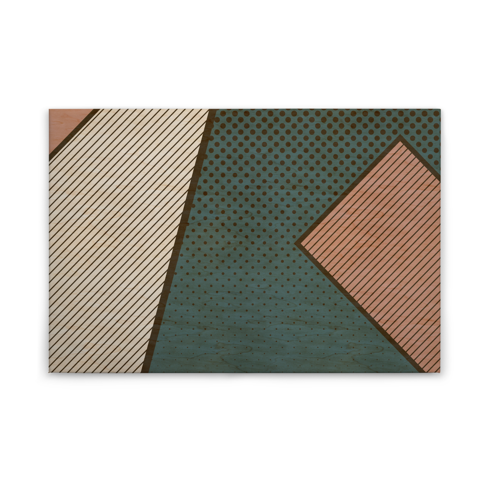 Leinwandbild GRAFIKMUSTER - grün-beige - 90x60 cm