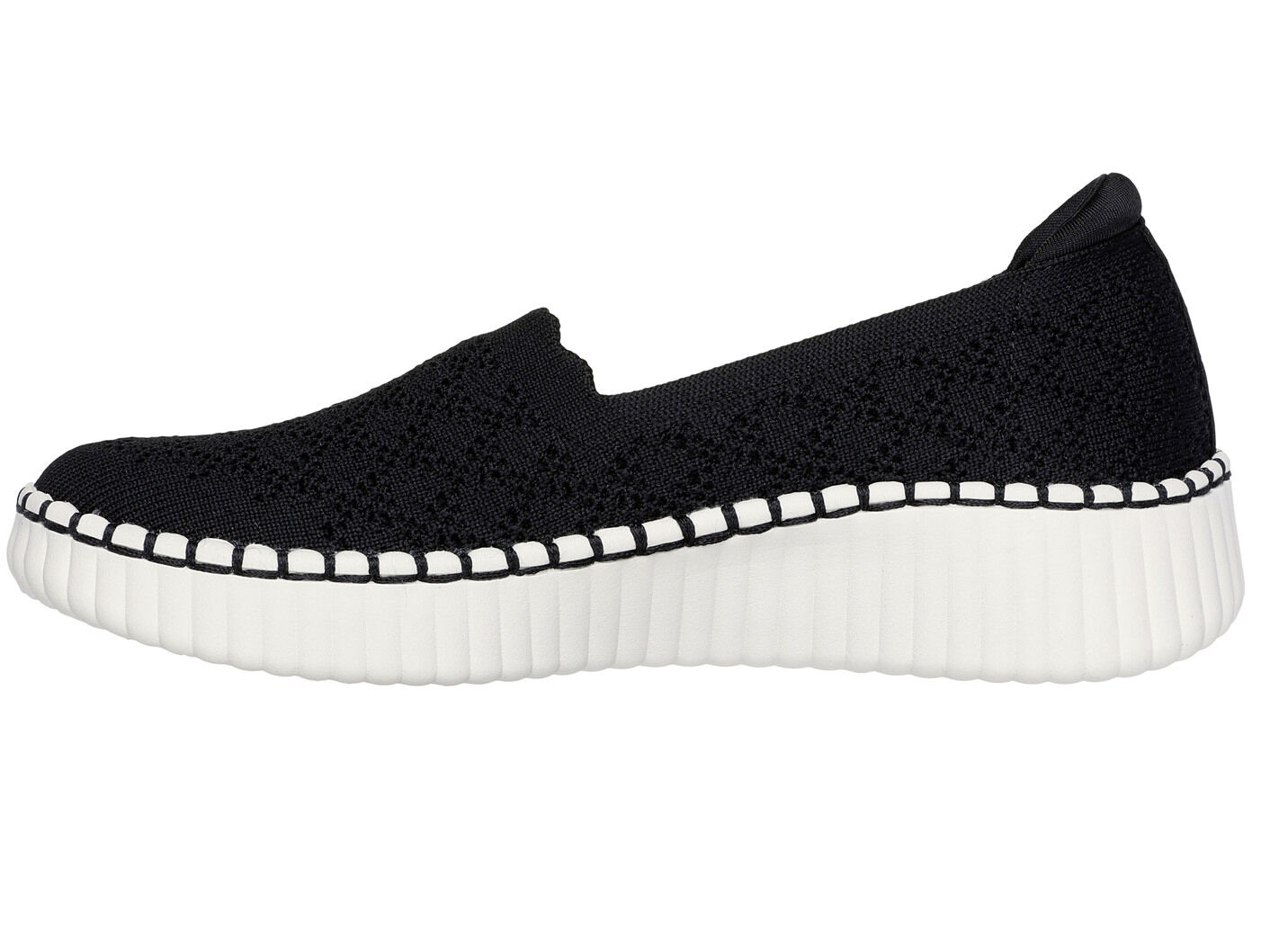 SKECHERS Slipper aus dehnbarem Strick-Material