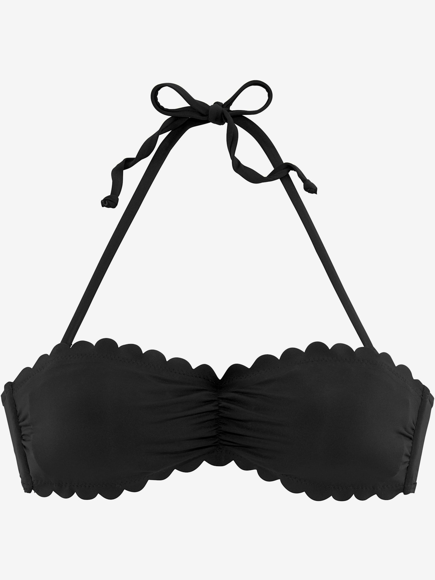 Haut de maillot de bain bandeau bords ondulés au laser