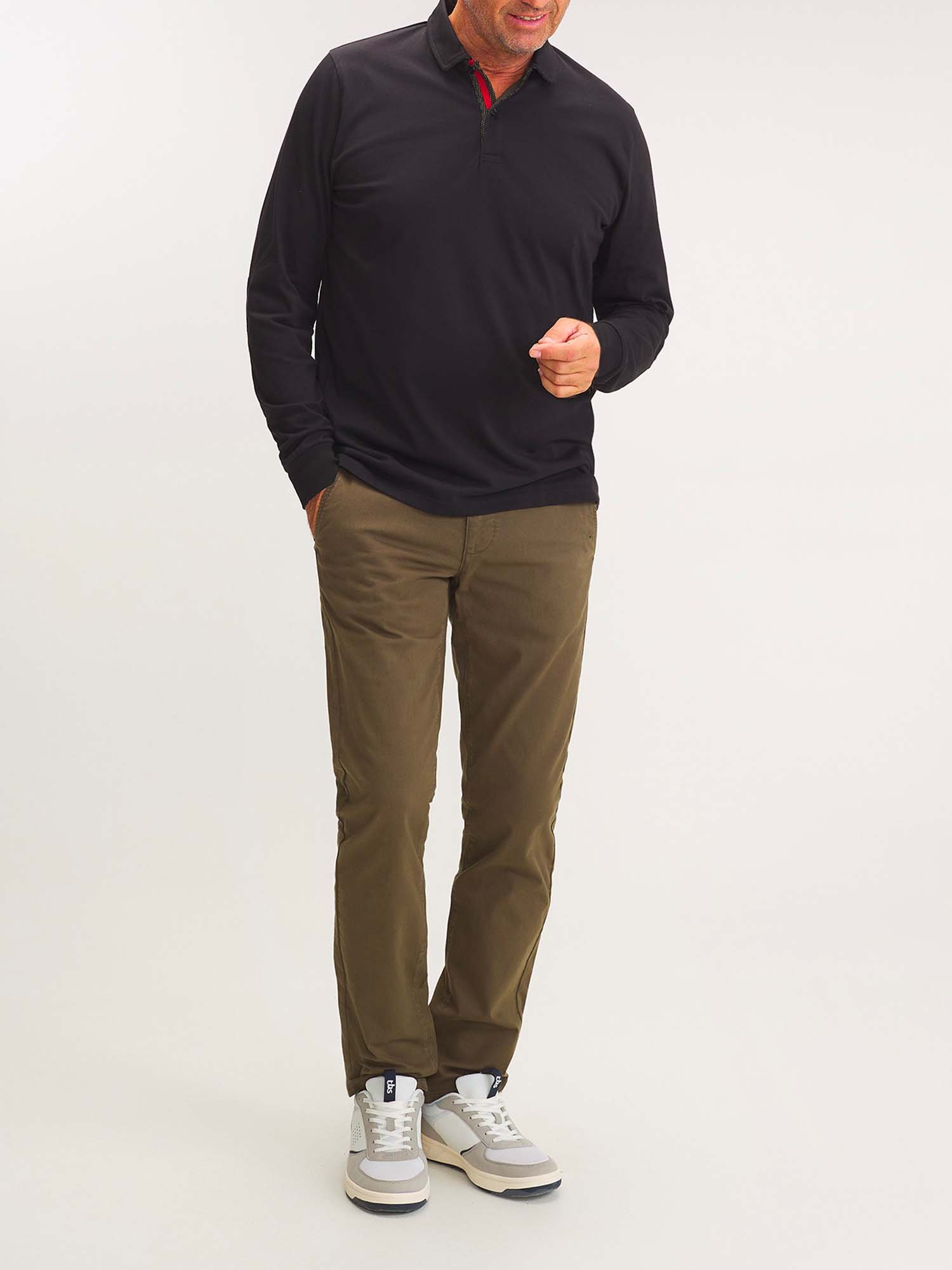 Polo Homme Manches Longues Noir