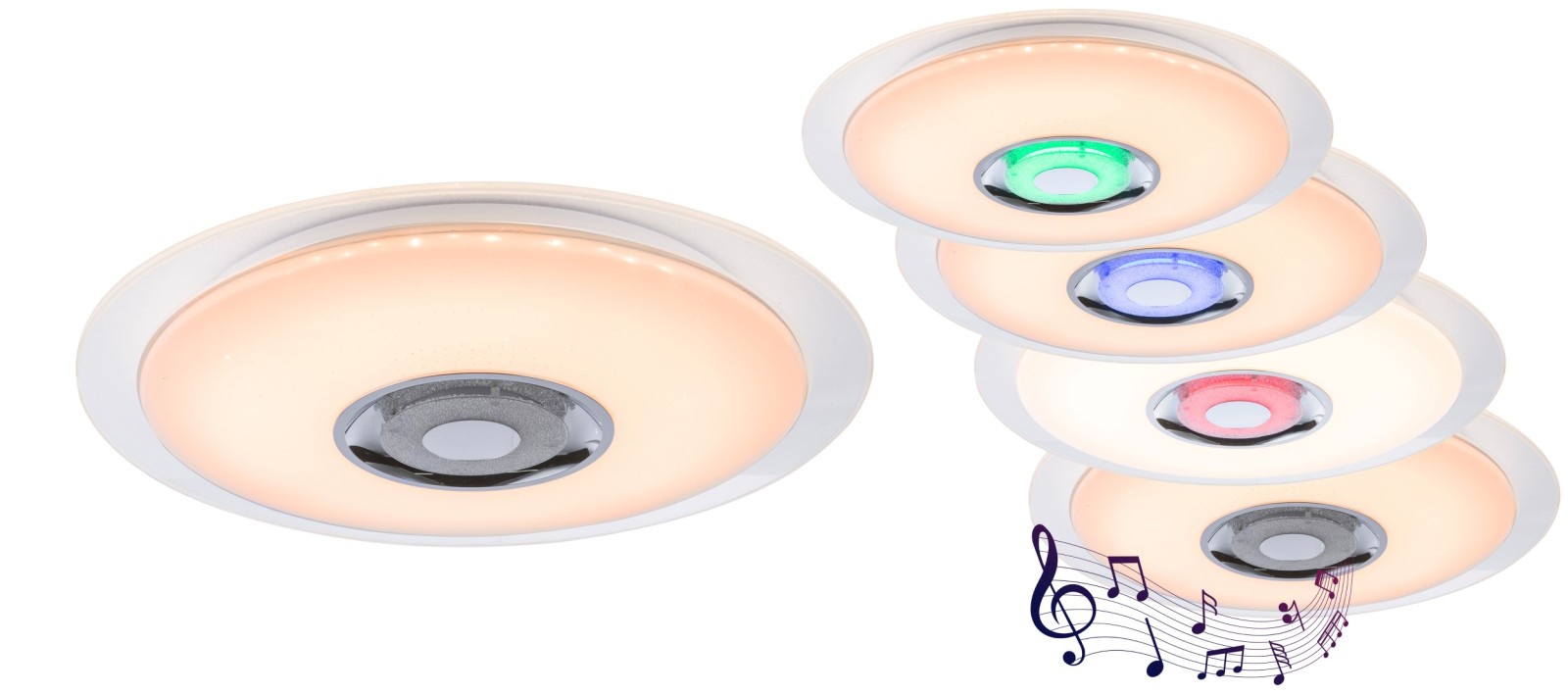 LED-Deckenlampe - weiß-Chrom - Memory - Nachtlicht