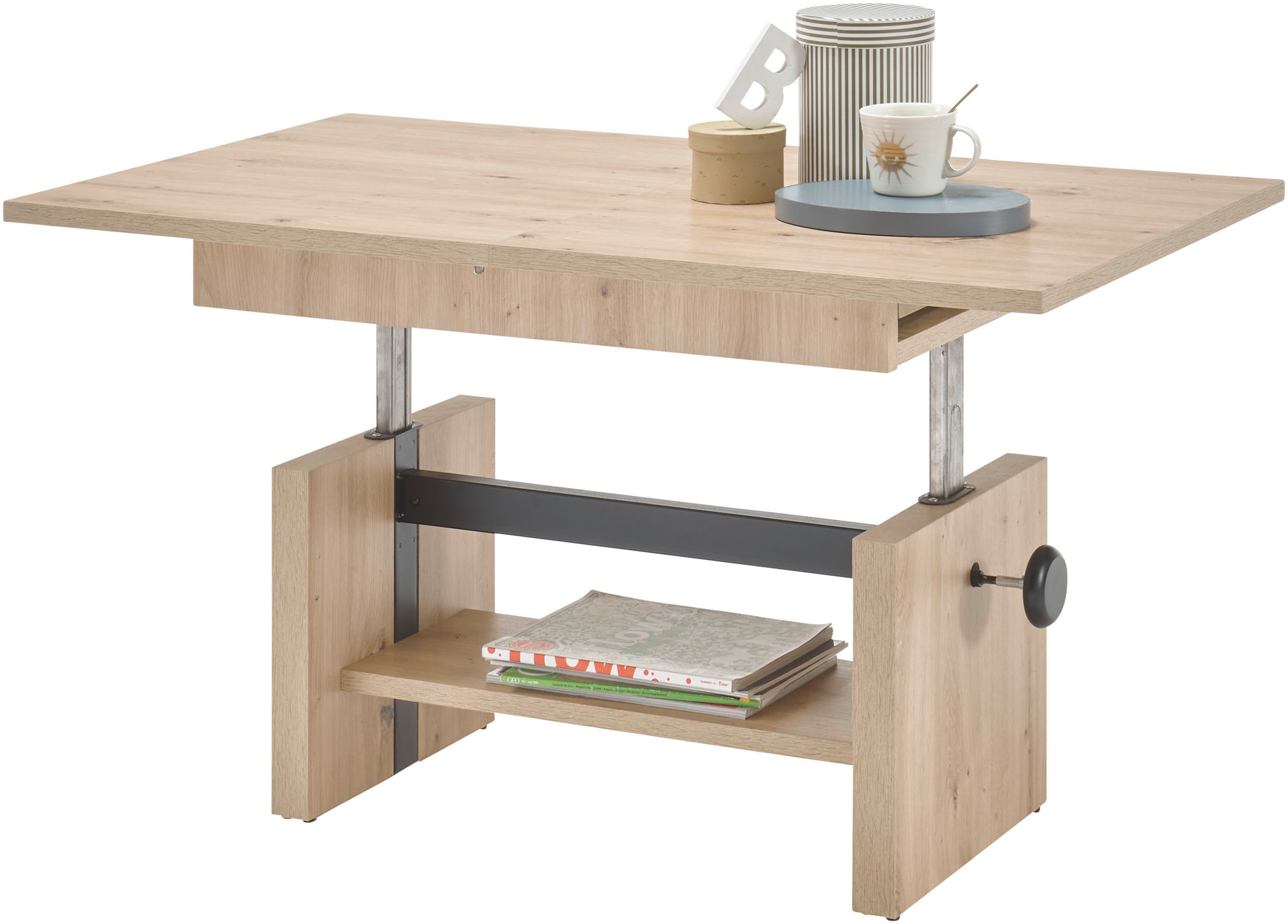 Stolkom Couchtisch »Event höhenverstellbar, ausziehbar, BxHxT 110-150x48-63x65 cm« Höhenverstellbar mit Liftmechanik und ausziehbar in 3 Farbausführungen