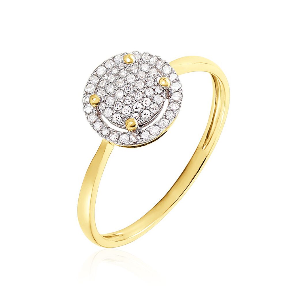 Bague Soleil D'hiver Or Jaune Diamant