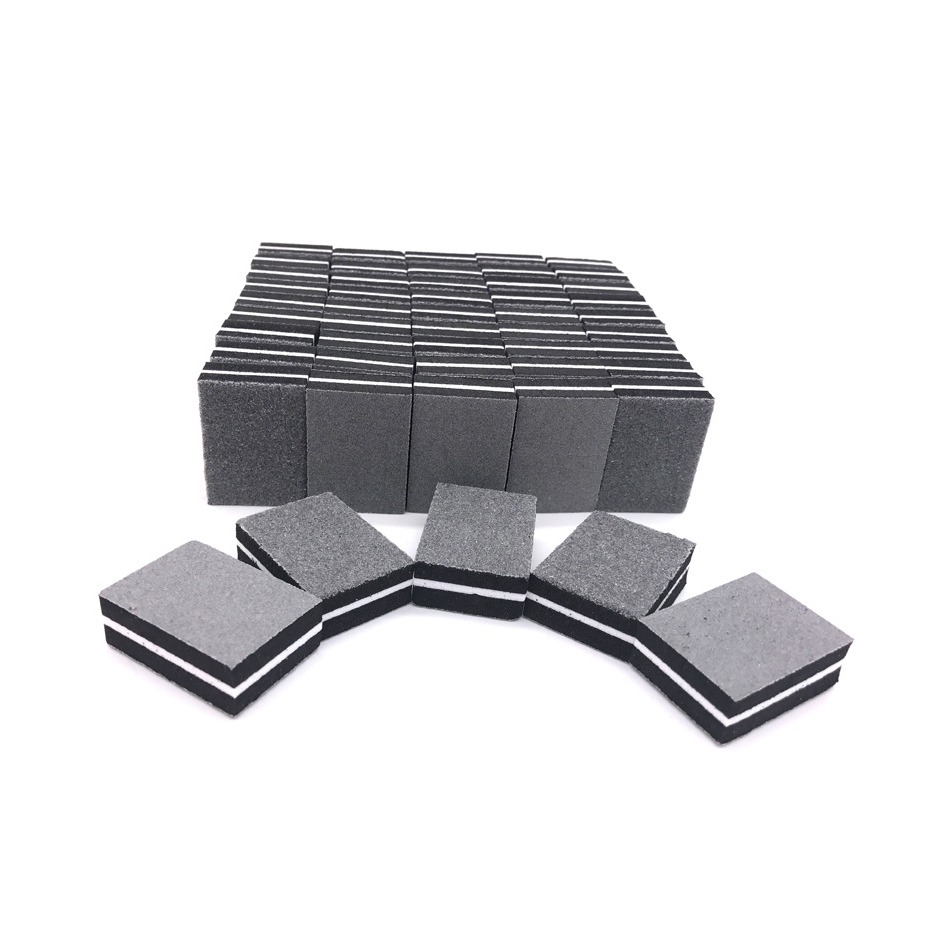 (50er Set) Mini Nagelfeile Polierblock Buffer Maniküre Schleifblock - Schwarz