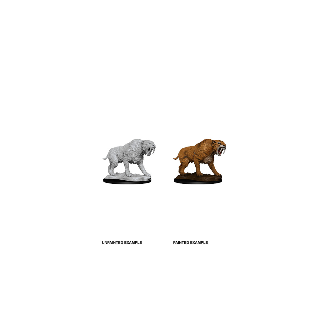 Wizkids Deep Cuts Unpainted Miniatures: Saber-Toothed Tiger