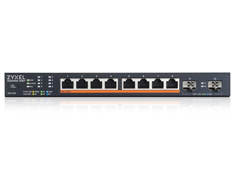 Zyxel PoE   Switch XMG1915-10EP 10 Port 8-Port 2.5GbE Smart Managed PoE Switch mit 2 SFP  Uplink