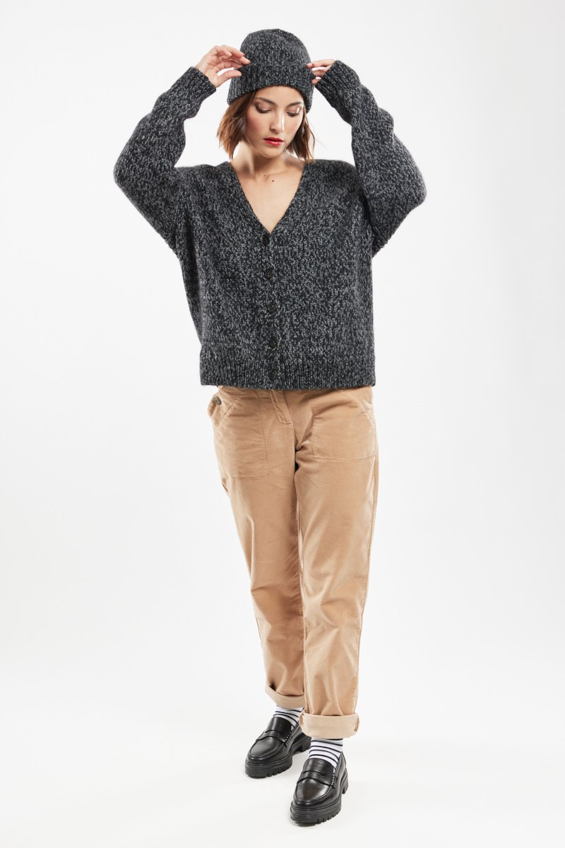 Gilet boutonné - laine et alpaga