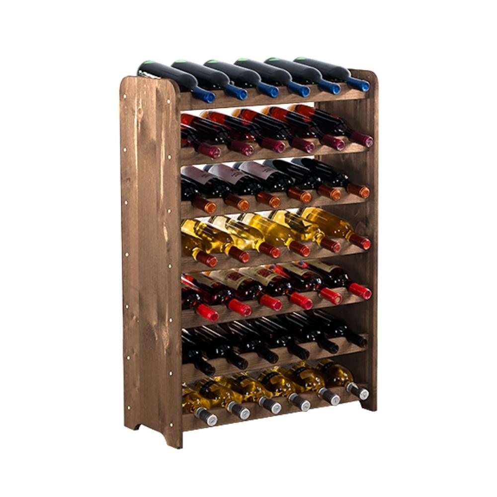 PROREGAL Wijnrek Pinot Vine C HxBxD 87,2 x 63,2 x 26,5 cm 42 Flessen Massief grenenhout Bruin Geolied