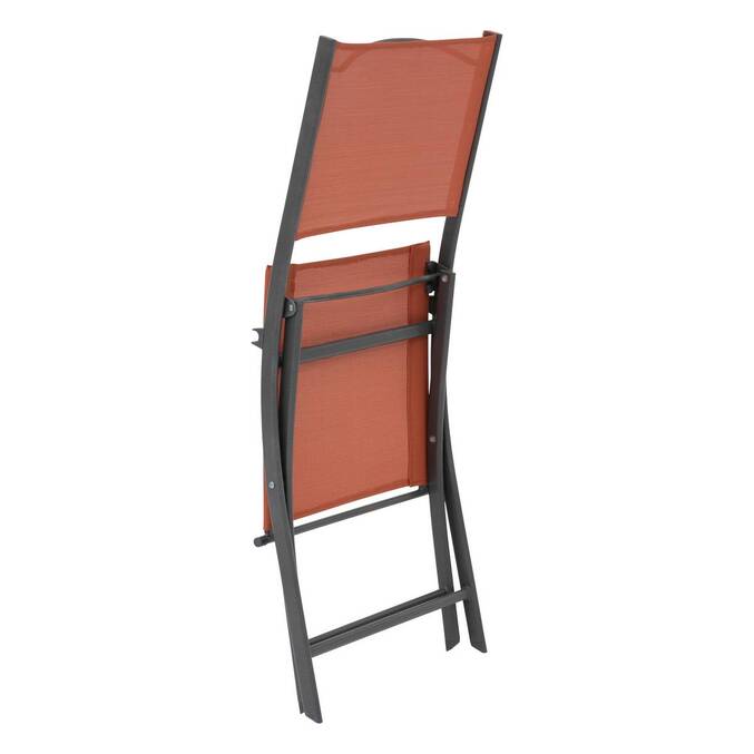 Lot de 4 chaises de jardin pliantes MODULA Ambre & Graphite