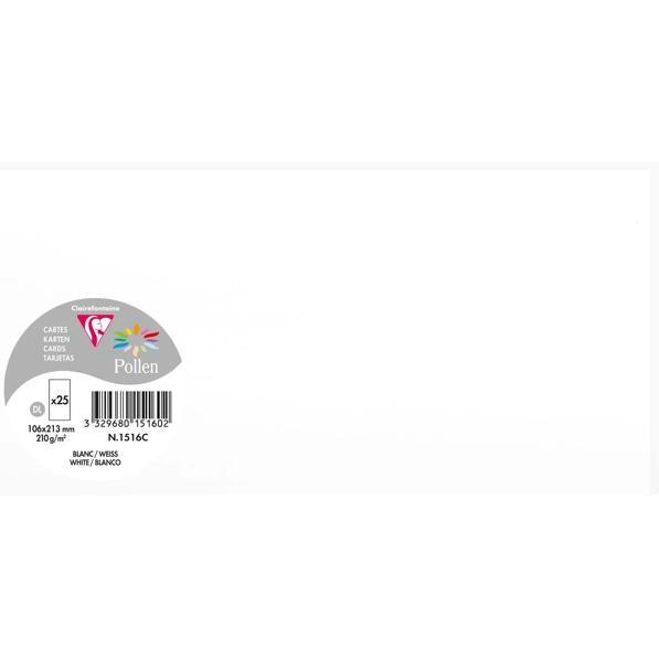 Paquet de 25 cartes simples Pollen 106x213mm 210g/m²