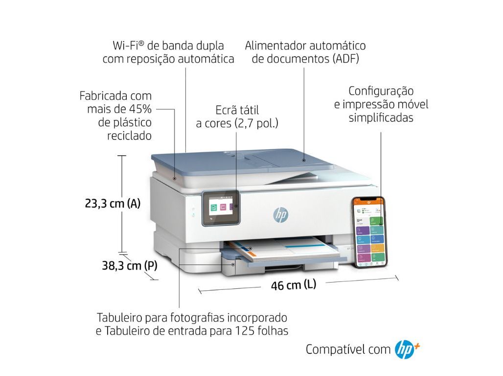IMPRESSORA HP ENVY INSPIRE 7921E MULTIFUNÇÕES - ELEGÍVEL PARA O HP INSTANT INK