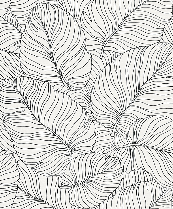 Papier peint vinyle expansé intissé Grandeco Isa noir et blanc