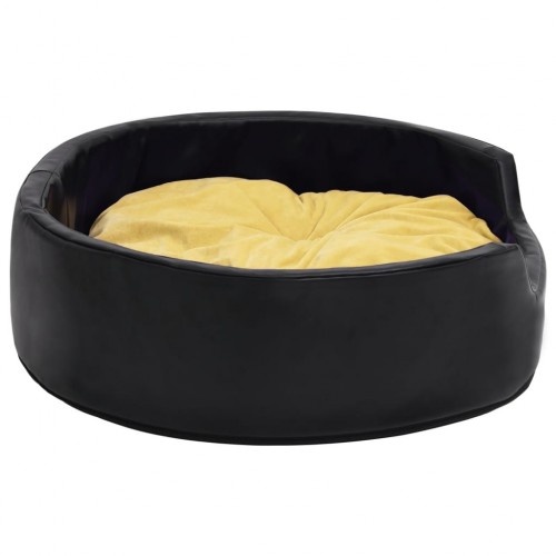 Cama VidaXL preta e laranja com almofada para cães e gatos.