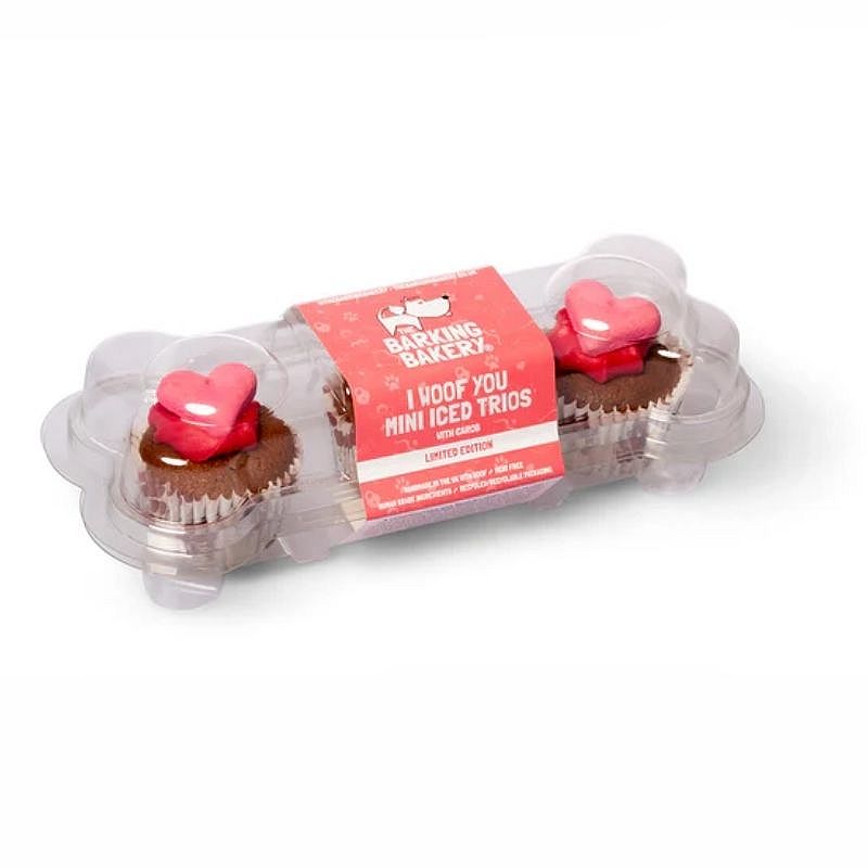 The Barking Bakery 'I Woof You' Valentines Mini Iced Muffins Trio 3 stuks Hond | 20301