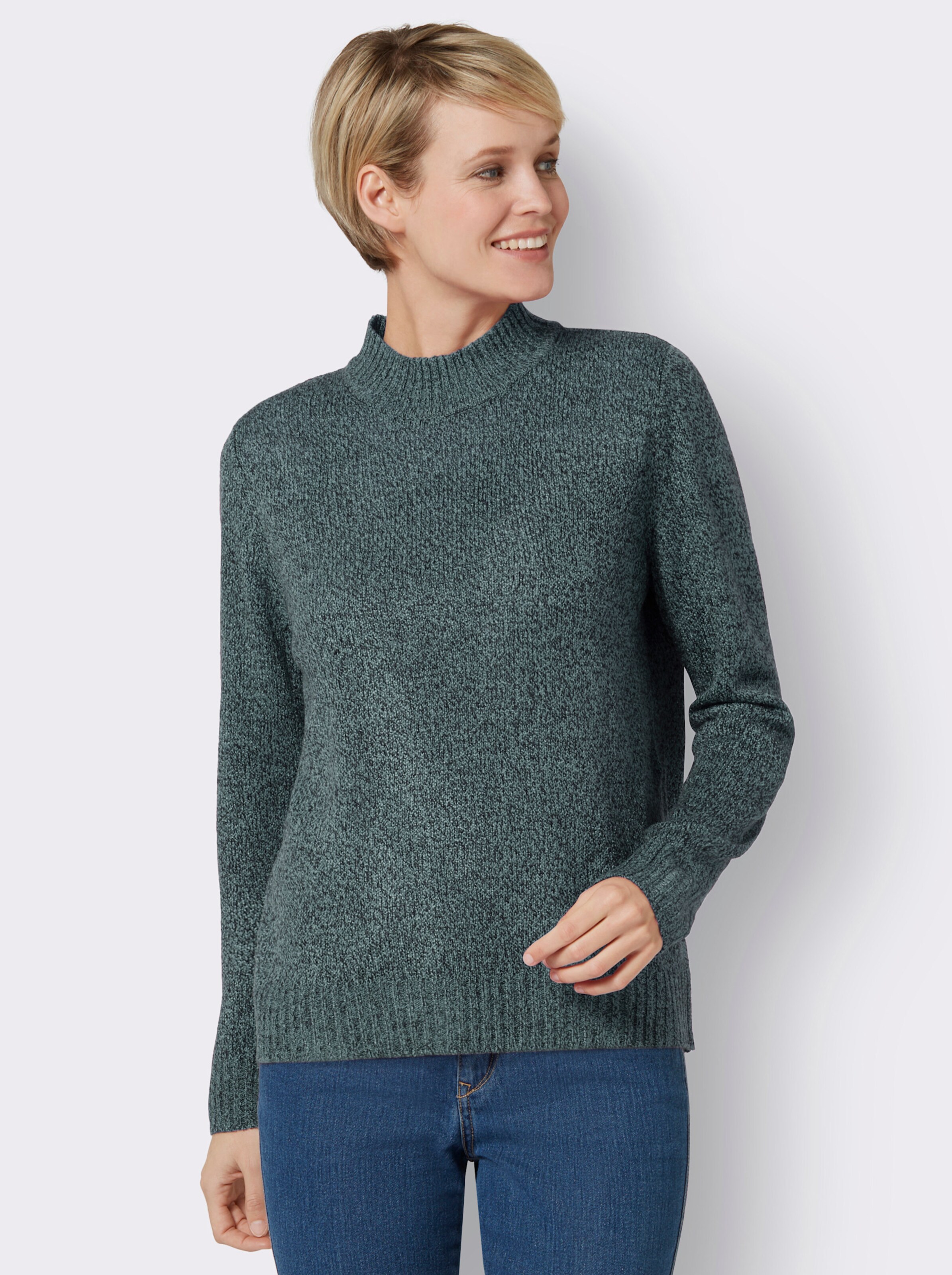 Stehkragen-Pullover