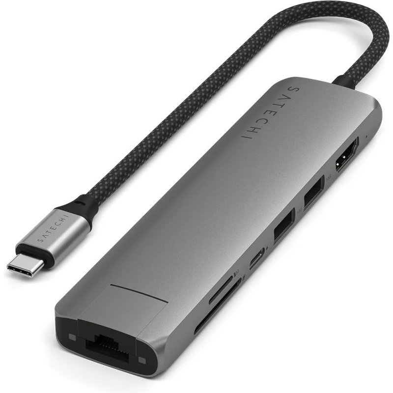 Satechi ST-P7SM hub & concentrateur USB Type-C 10000 Mbit/s Gris