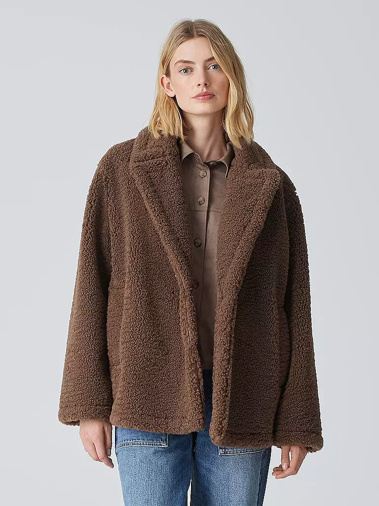 OPUS Jacke in Felloptik HEVERLY braun
