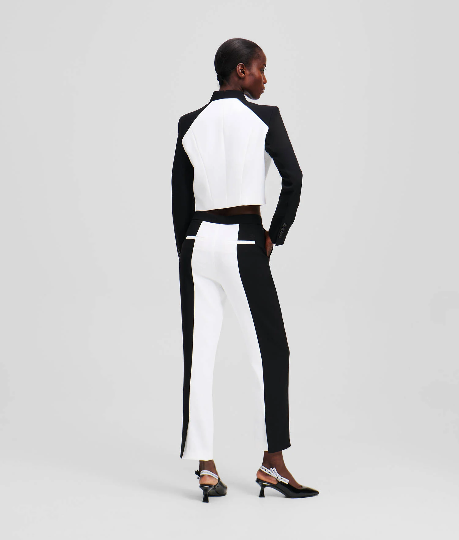 PANTALON CIGARETTE À BLOCS DE COULEURS