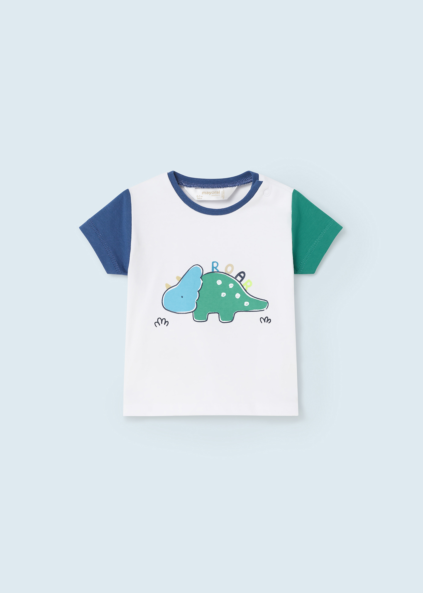 Conjunto de 2 camisetas em algodão sustentável para recém-nascidos.