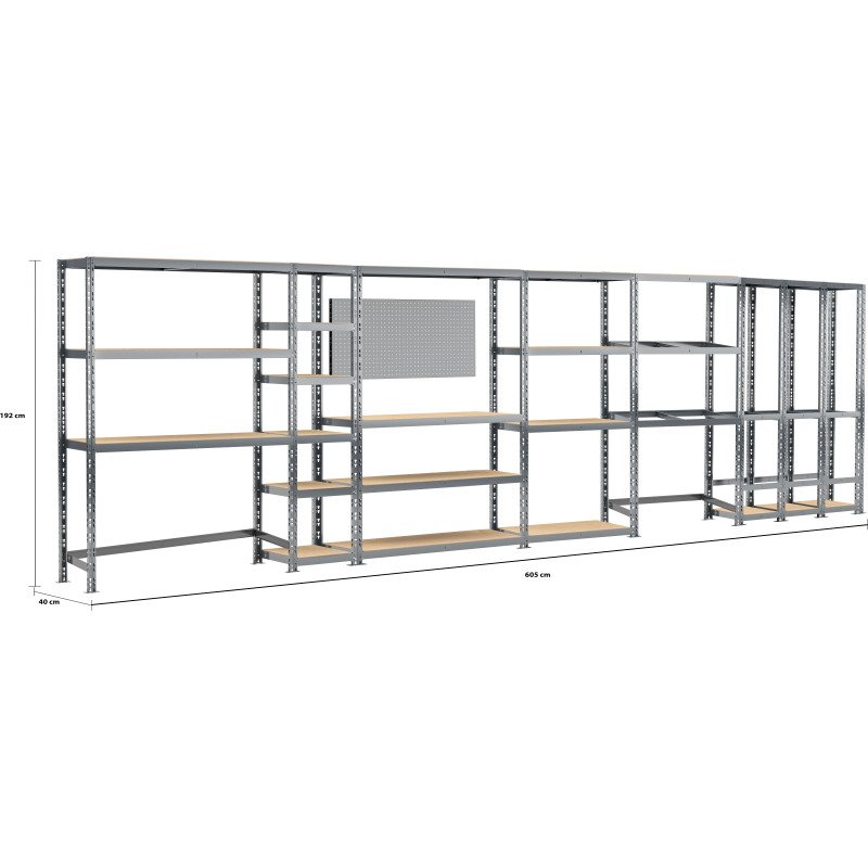 Rayonnage MODULO - Module 6 étagères - 24 plateaux