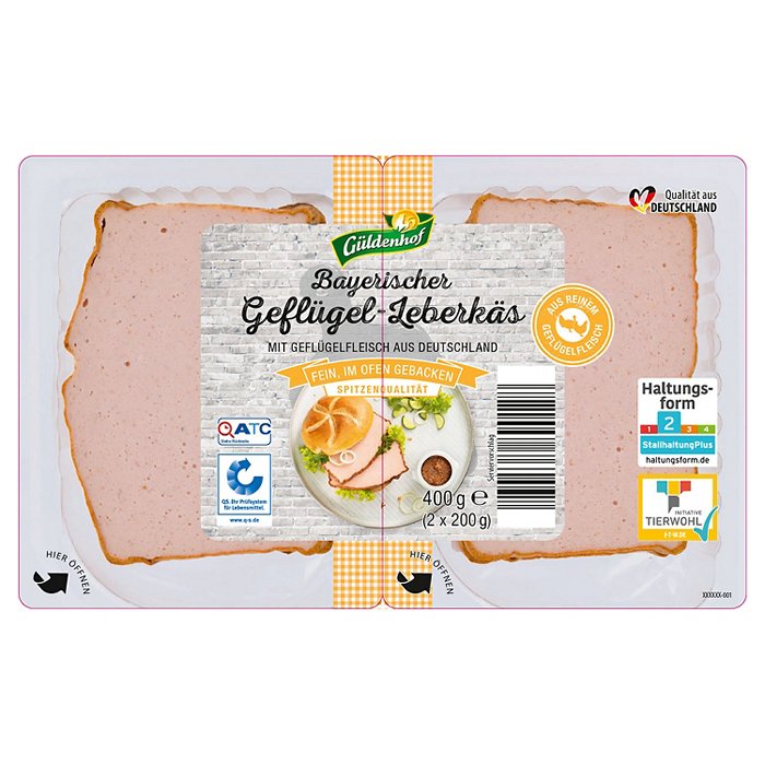 GÜLDENHOF Bayerischer Leberkäs 400 g, Geflügel