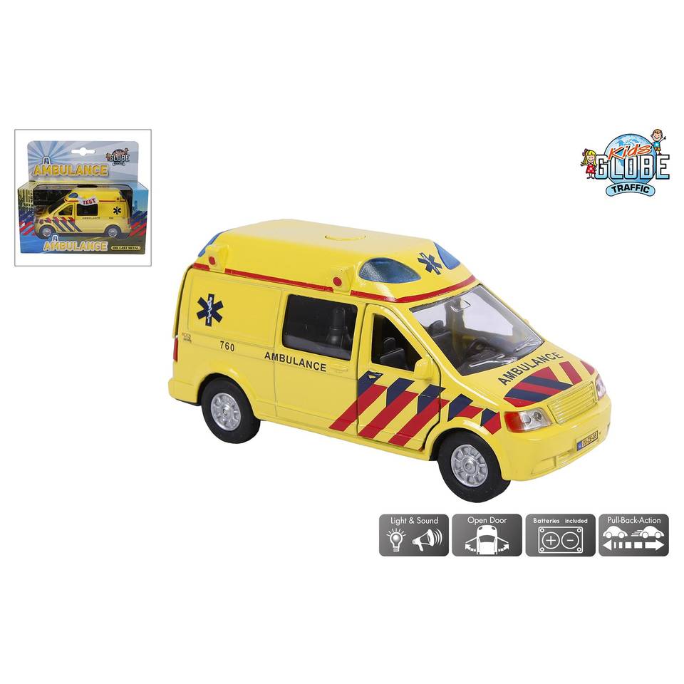 Kids Globe Traffic ambulance met licht en geluid
