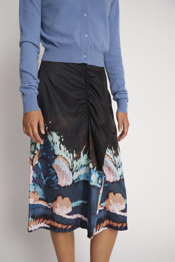 MUNTHE SIGNA Printed Viscose Skirt Black