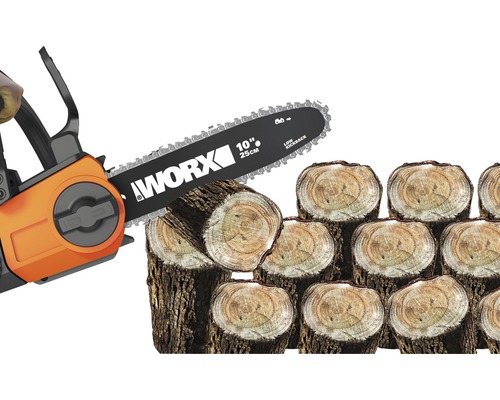 WORX 20V 25cm snoerloze kettingzaag WG322E.9 + GRATIS bonusartikel: 20V accu WA3644 (4,0Ah)