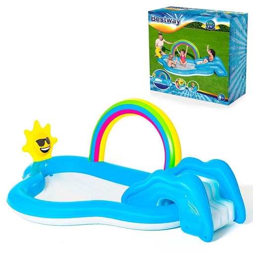 Piscina Bestway com escorregador e jatos de água