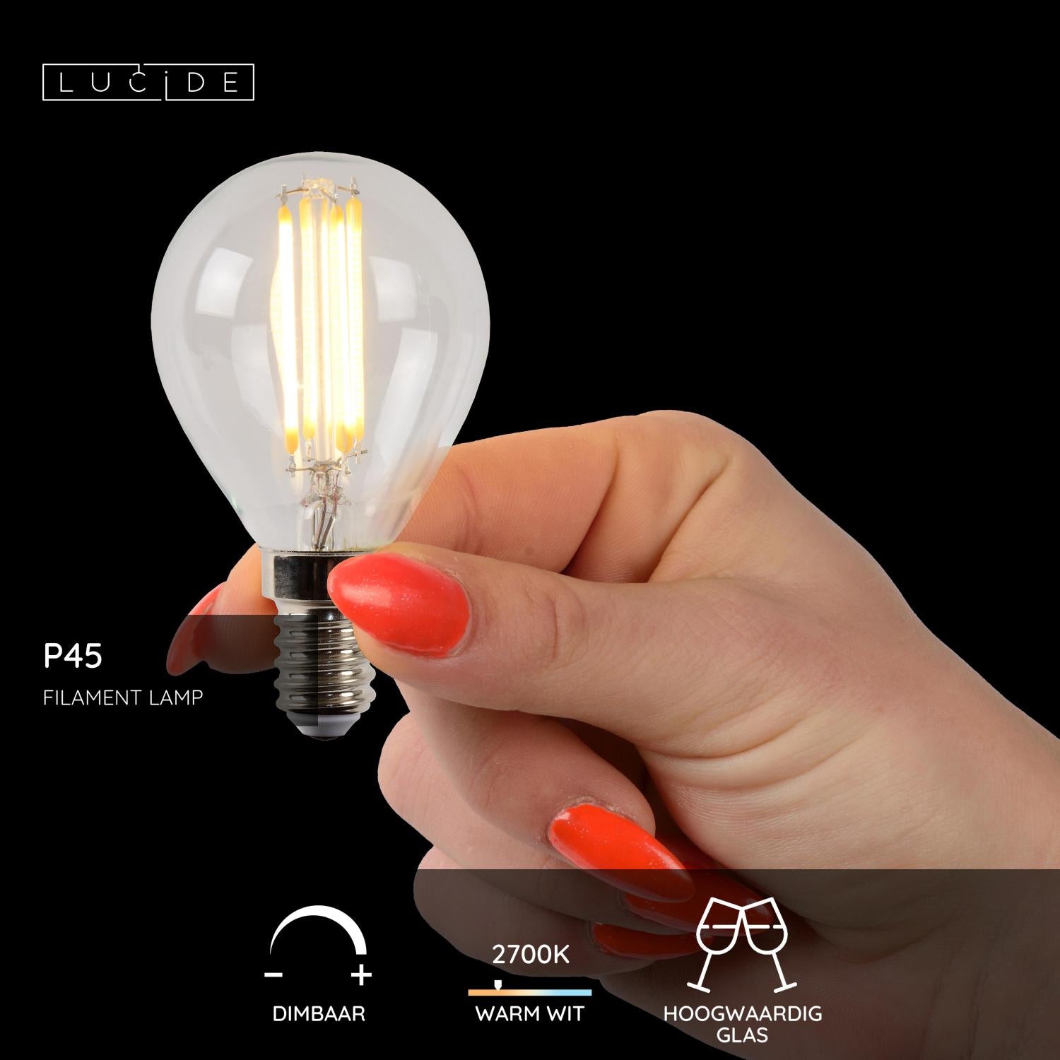 Lucide P45 Filament lamp - Transparant (set van 3)