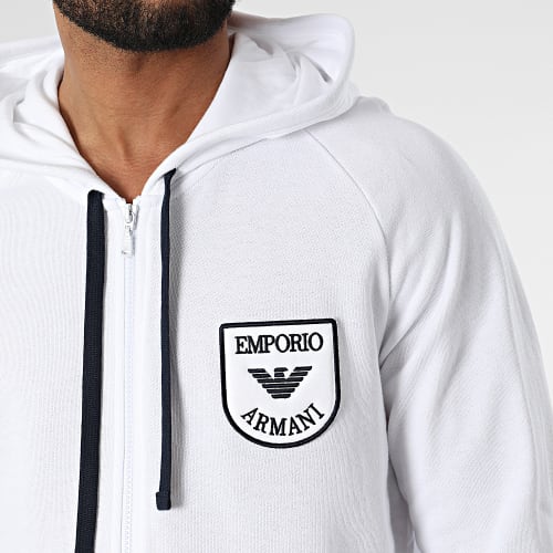 Sweat Zippé Capuche 111835-2R571 Blanc